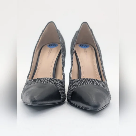 BCBGeneration Duboise Size 6.5 Stilleto Pointed Toe Fabric With Leather Accents - Picture 14 of 17